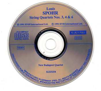 CD Louis Spohr: String Quartets (Complete) Vol. 4 - Nos. 3, 4 & 6