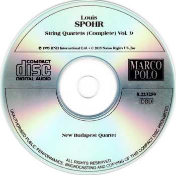 CD Louis Spohr: String Quartets (Complete) Vol. 9