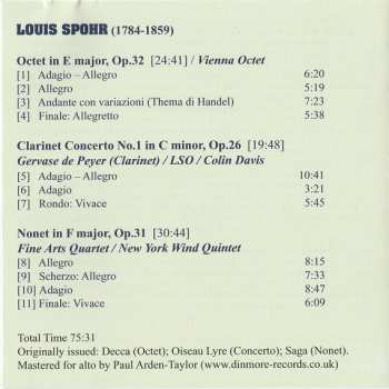 CD Louis Spohr: Octet / Clarinet Concerto #1 / Nonet