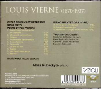 CD Louis Vierne: Spleens Et Détresses Op.38 - Piano Quintet Op.42