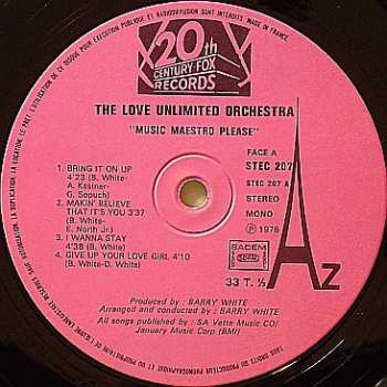 LP Love Unlimited Orchestra: Music Maestro Please