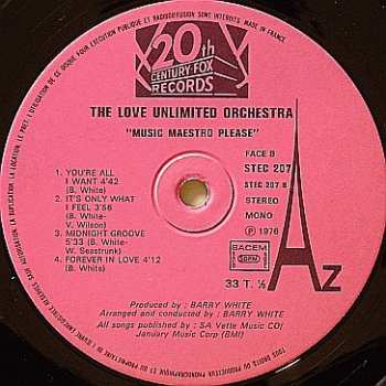 LP Love Unlimited Orchestra: Music Maestro Please