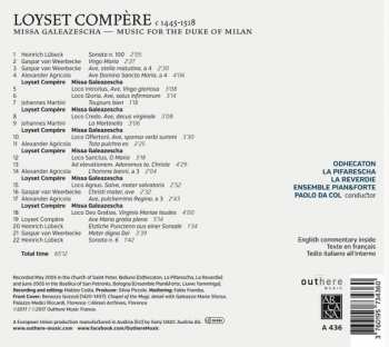 CD Odhecaton: Missa Galeazescha: Music For The Duke Of Milan