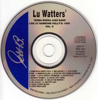 CD Lu Watters And The Yerba Buena Jazz Band: Live at Hambone Kelly's Volume II