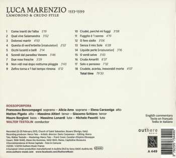 CD Luca Marenzio: L'Amoroso & Crudo Stile