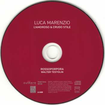 CD Luca Marenzio: L'Amoroso & Crudo Stile
