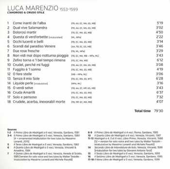 CD Luca Marenzio: L'Amoroso & Crudo Stile