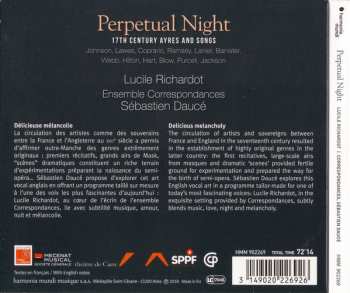 CD Ensemble Correspondances: Perpetual Night · 17th Century Ayres And Songs