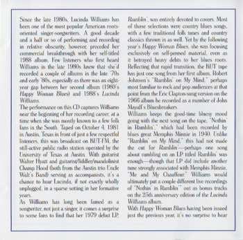 CD Lucinda Williams: Live On Texas Music, Austin, TX, 4th October 1981
