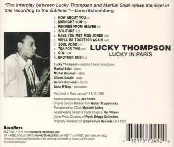CD Lucky Thompson: Lucky In Paris