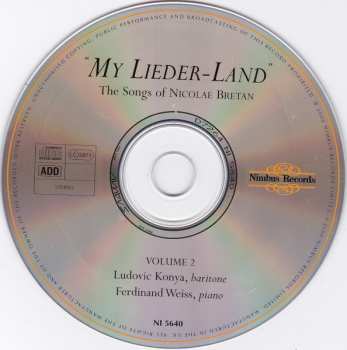 CD Ladislau Konya: "My Lieder-Land" • The Songs Of Nicolae Bretan
