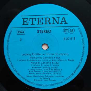 LP Ludwig Güttler: Corno Da Caccia -  Konzerte von Telemann, Fasch, Heinichen, Neruda