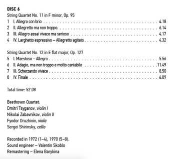 8CD/Doos Ludwig van Beethoven: Ludwig Van Beethoven Quartets Performed By Beethoven Quartet