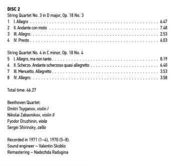 8CD/Doos Ludwig van Beethoven: Ludwig Van Beethoven Quartets Performed By Beethoven Quartet