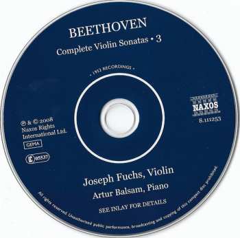 CD Ludwig van Beethoven: Complete Violin Sonatas ● 3