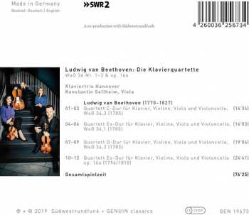CD Ludwig van Beethoven: Die Klavierquartette WoO 36 Nr. 1-3 & Op. 16a