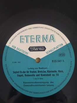 LP Ludwig van Beethoven: Septett Für Violine, Bratsche, Klarinette, Horn, Fagott, Violoncello Und Kontrabass Es-dur Op. 20
