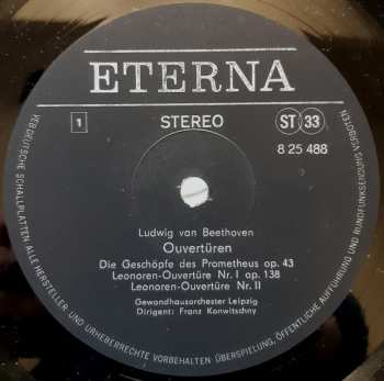 LP Ludwig van Beethoven: Ouvertüren (Die Geschöpfe Des Prometheus Op. 43 / Leonore I Op. 138 / Leonore II / Leonore III / Fidelio Op. 72 / Coriolan Op. 62)