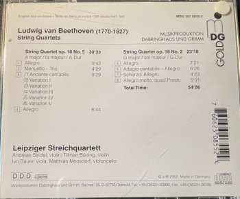 CD Ludwig van Beethoven: String Quartet G Major Op. 18,2 /  String Quartet A Major Op. 18,5