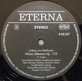 2LP Ludwig van Beethoven: Missa Solemnis D-dur Op. 123 LTD | NUM