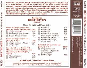 CD Ludwig van Beethoven: Music For Cello And Piano Vol. 1
