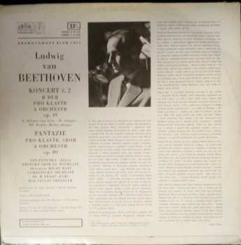 LP Ludwig van Beethoven: Koncert Pro Klavír A Orchestr Č.2 B Dur, Op.19 / Fantazie C Moll Pro Klavír, Sbor A Orchestr, Op.80