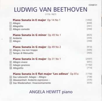 CD Ludwig van Beethoven: Piano Sonatas Op 14 No 1 ~ Op 49 Nos 1 & 2 ~ Op 31 No 1 ~ Op 81a