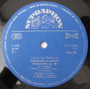 2LP Ludwig van Beethoven: Smyčcové Kvartety Op.59 Razumovské