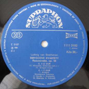 2LP Ludwig van Beethoven: Smyčcové Kvartety Op.59 Razumovské
