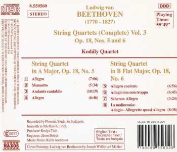 CD Ludwig van Beethoven: String Quartets (Complete) Vol. 3: Op. 18, Nos. 5 And 6