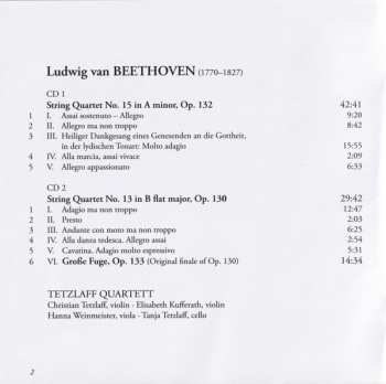 2CD Ludwig van Beethoven: String Quartets Opp. 132 & 130/133
