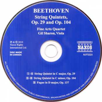 CD Ludwig van Beethoven: String Quintets Op. 29 & Op. 104 