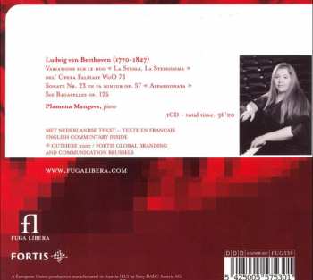 CD Ludwig van Beethoven: Variations Sur Le Duo "La Stessa, La Stessissima" WoO 73 / Sonata Nr.23 Op.57 "Appasionata" / Six Bagatelles Op.126