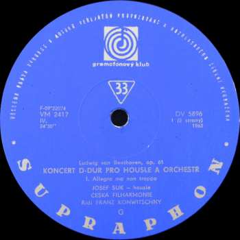 LP The Czech Philharmonic Orchestra: Koncert D Dur Pro Housle A Orchestr, Op. 61