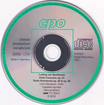 CD Ludwig van Beethoven: Violin Concerto / Romances