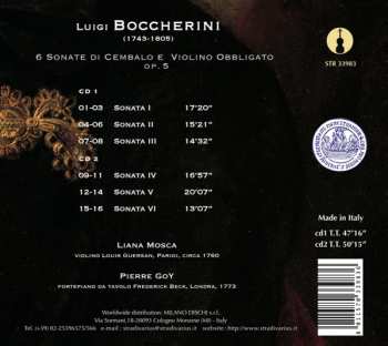 2CD Luigi Boccherini: 6 Sonate di Cembalo E Violino Obbligato Op. 5