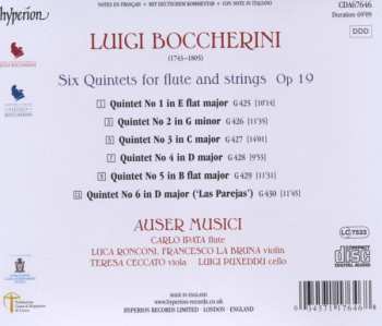 CD Luigi Boccherini: Flute Quintets Op 19