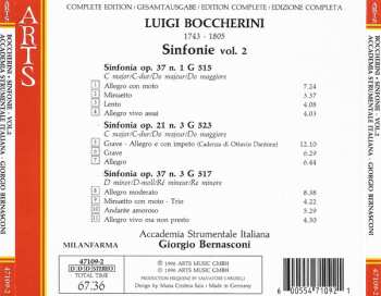 CD Luigi Boccherini: Sinfonie Op.37 N.1 G515, Op.37, N.3 G517, Op.21, N.3 G523 - Vol.2