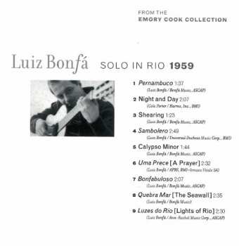 CD Luiz Bonfá: Solo In Rio 1959