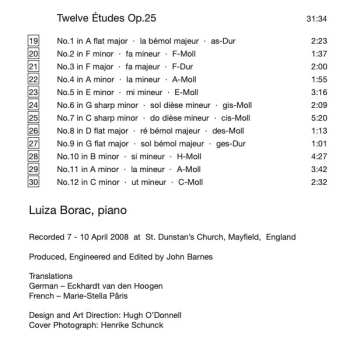 CD Luiza Borac: Chopin Études / Six Polish Songs