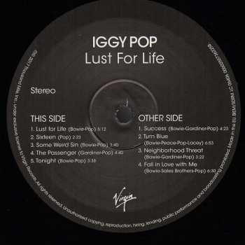 LP Iggy Pop: Lust For Life