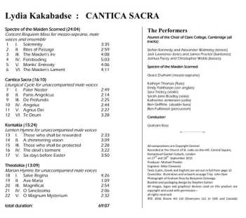 CD The Choir Of Clare College: Cantica Sacra