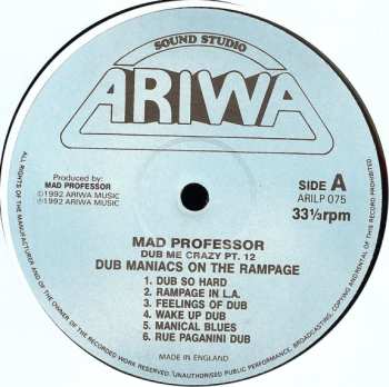 LP Mad Professor: Dub Me Crazy 12: Dub Maniacs On The Rampage