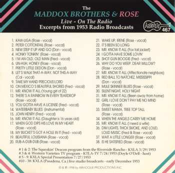 CD Maddox Brothers and Rose: Live - On the Radio