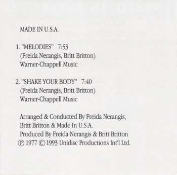 CD Made In USA: Melodies / Shake Your Body