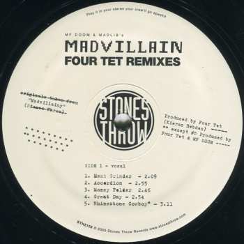 EP Madvillain: Four Tet Remixes
