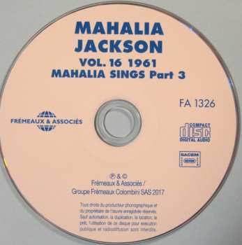 CD Mahalia Jackson: Intégrale Vol.16 (1961) Mahalia Sings Part 3