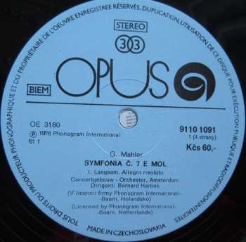 2LP/Doos Gustav Mahler: Symphony No. 7