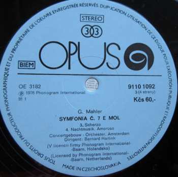 2LP/Doos Gustav Mahler: Symphony No. 7