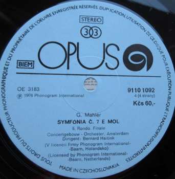 2LP/Doos Gustav Mahler: Symphony No. 7